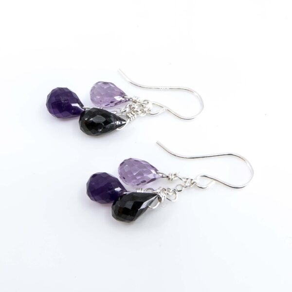 Ohrhänger Tröpfchen facettiert Amethyst, violetter Stein